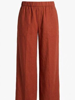 Wit & Wisdom High Waist Stretch Linen Blend Burnt Orange/Brown Pants Size 1X NEW